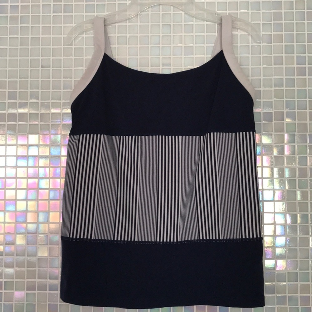 Lululemon Inkwell/White Striped Tank Size 8 EUC